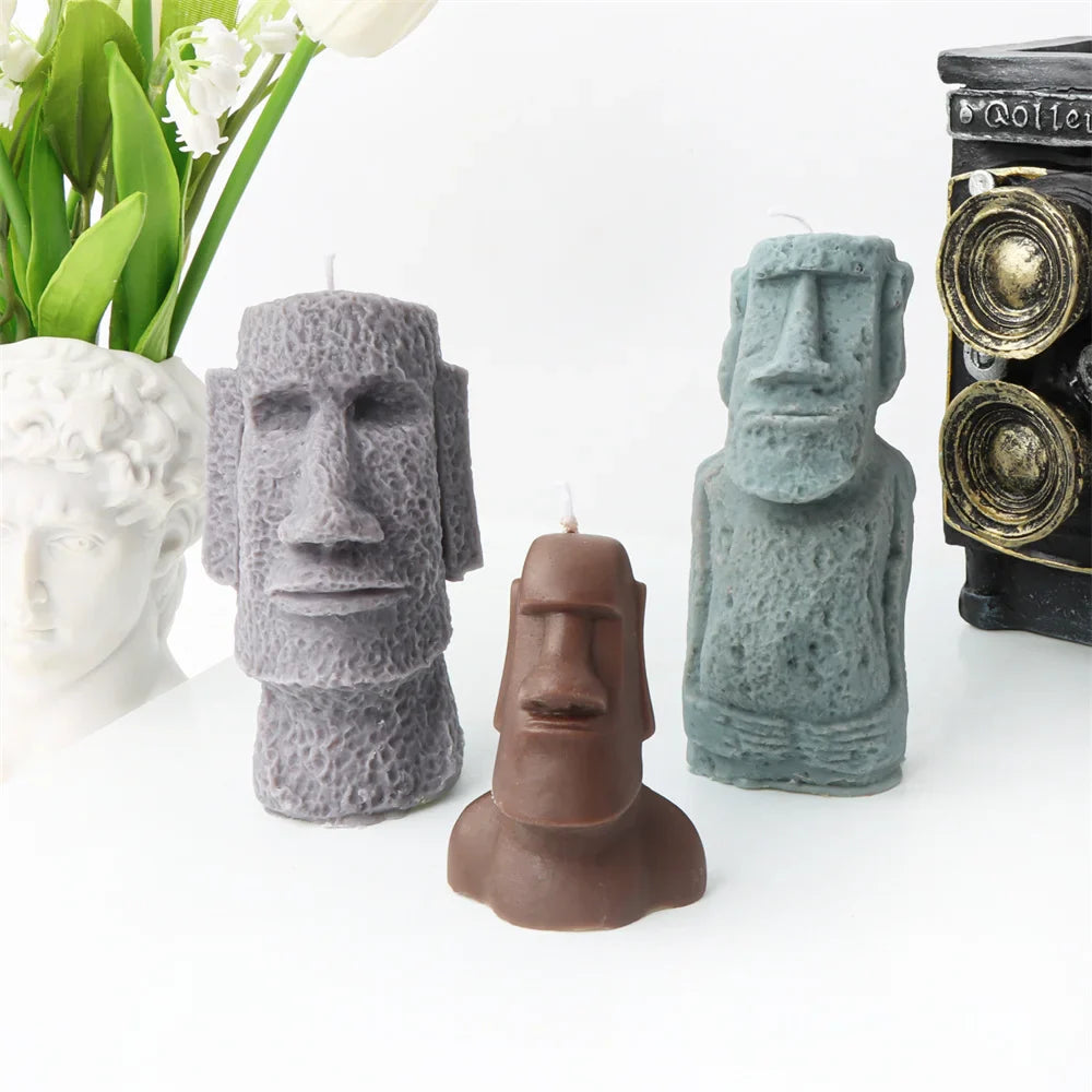 Big Nose Moai Statue Silicone Mold – Epic Easter Island Sculpture Craft, Custom Candle Making & Resin Artwork