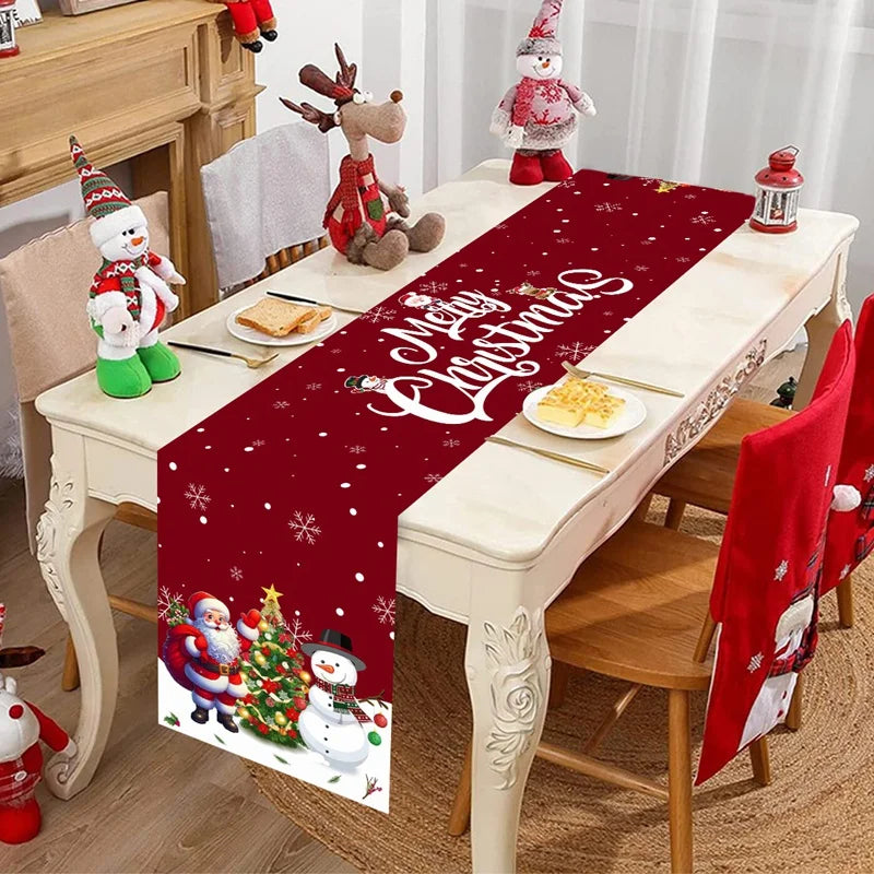 FestiveFeast Christmas Table Runner – Merry Christmas Home Decoration 2025–2026, Holiday Dining Table Decor & New Year Ornament 🎄✨