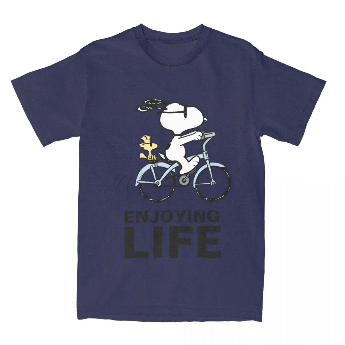 Snoopy & Woodstock Holiday Ride T-Shirt – Men’s & Women’s Cotton Comic Classic – Christmas Bicycle Adventure Tee