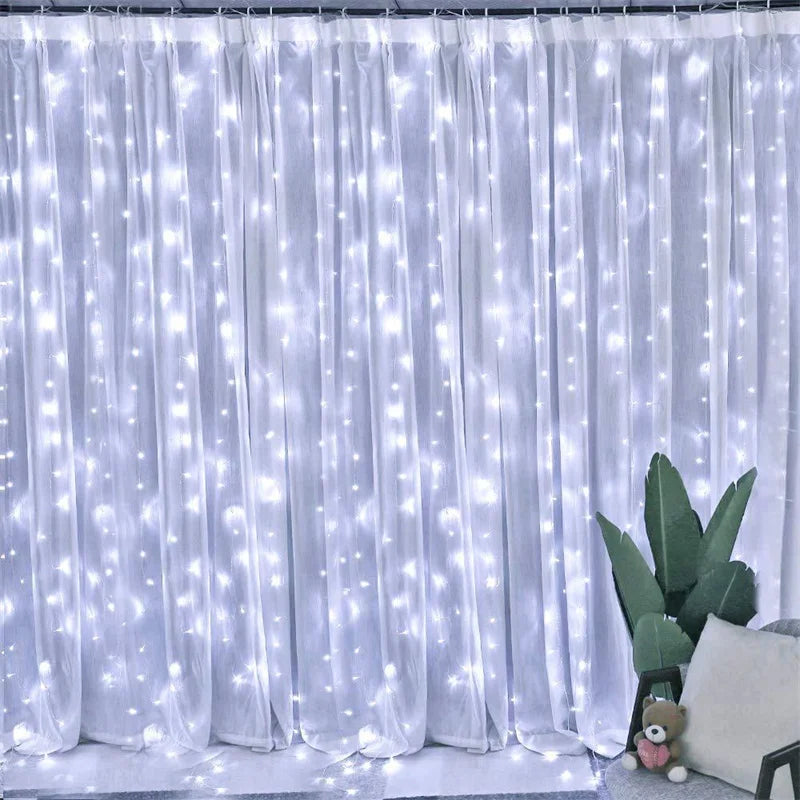 THOOBO! SparkLoom LED Curtain Fairy Lights — 8-Mode USB Remote Festoon String for Christmas, New Year & Home Décor ✨
