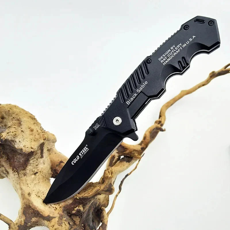 AUSUM 200mm Tactical EDC Pocket Knife – No-Lock Survival-Grade Outdoor Utility Blade for Construction, Hiking, Hunting, and Emergency Use