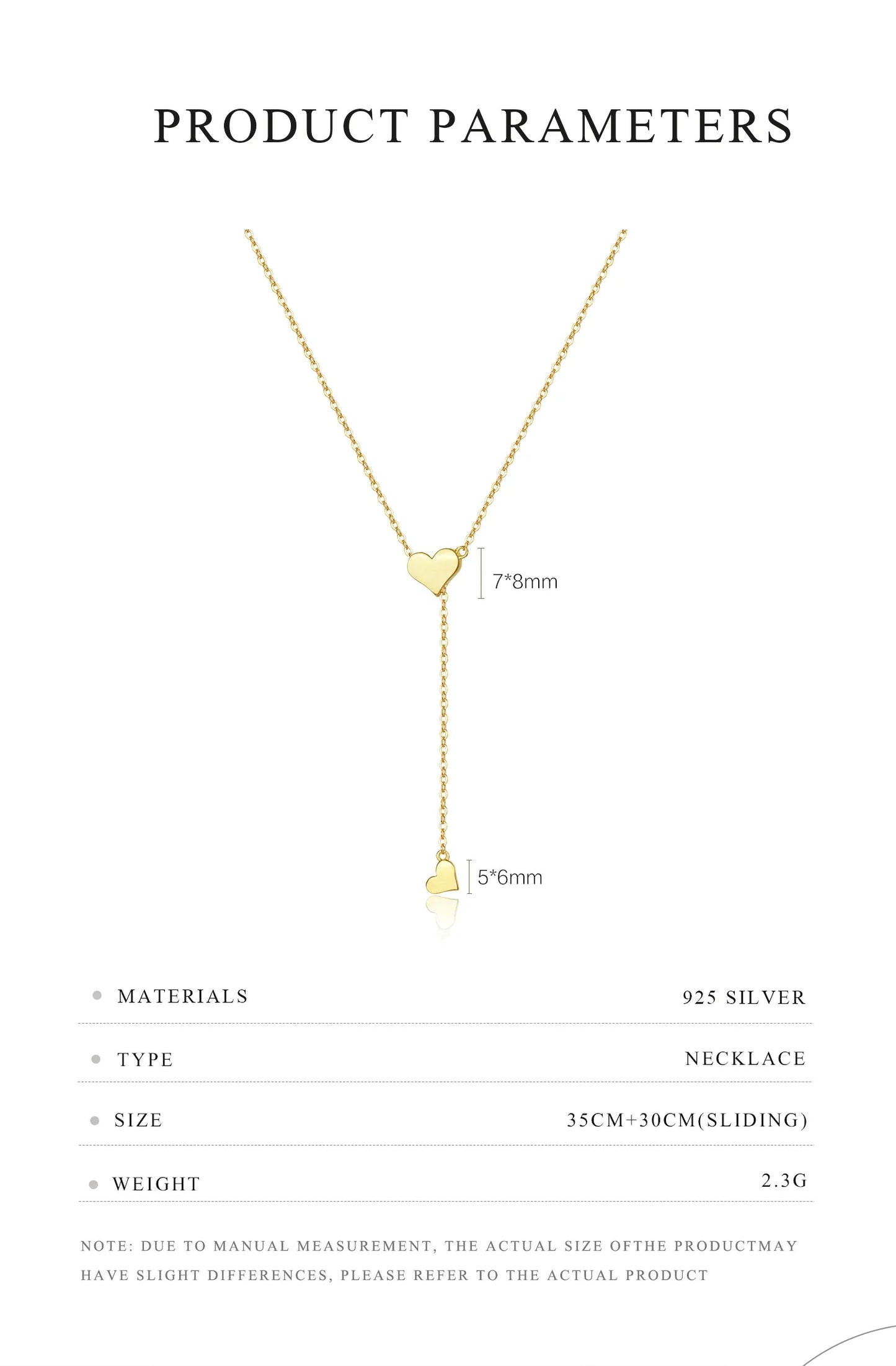 ANDYWEN 925 Sterling Silver Heart Pendant Necklace – Adjustable Snake Chain Charm for Women