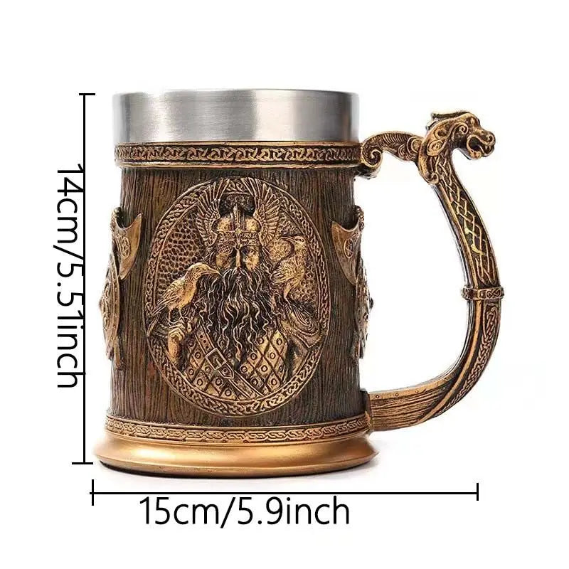 Warhorse Medusa Beer Mug – 600ml Stainless Steel Barbarian Chalice for Warriors, Fathers & Rock Legends