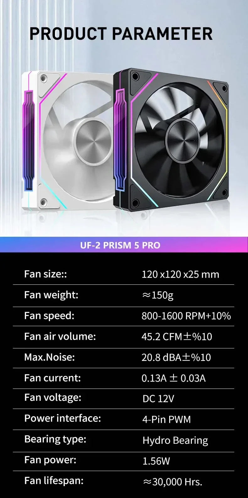 PRISM RIOT UF-2 PRO | 120mm 9-Blade ARGB Metalstorm Fan – Shred Heat, Not Riffs
