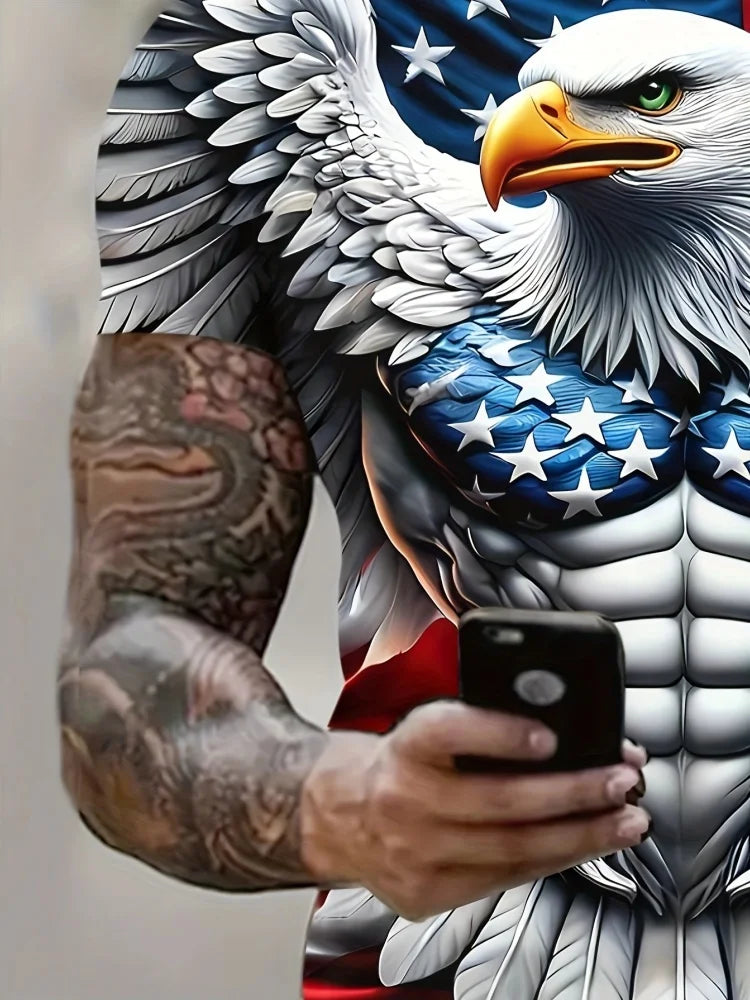 FREEDOM TALON // 3D Screaming Eagle Tee – Summer Casual Patriot Grind Edition