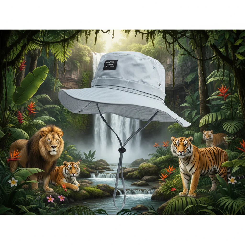 Contrast Fisherman Hat — Vintage Large-Brim Outdoor Sun Hat for Rebels, Campers & Metal Nomads