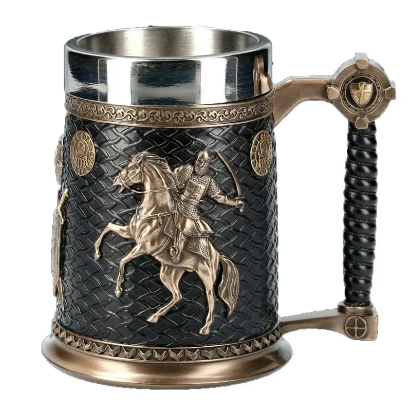 Warhorse Medusa Beer Mug – 600ml Stainless Steel Barbarian Chalice for Warriors, Fathers & Rock Legends
