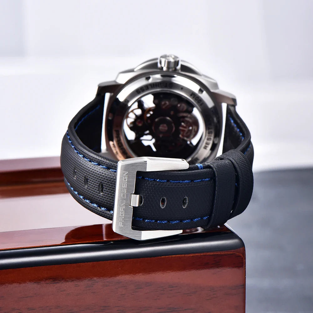 PAGANI DESIGN PD-YS017 “Midnight Machine” | 40MM Sapphire Automatic Men’s Watch | 100M Diver Grade Waterproof Skeleton Lume Timepiece