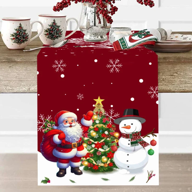 FestiveFeast Christmas Table Runner – Merry Christmas Home Decoration 2025–2026, Holiday Dining Table Decor & New Year Ornament 🎄✨
