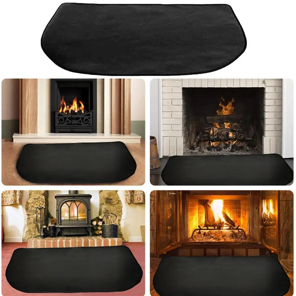 Double-Layer Fireproof Fireplace Mat – Heat-Resistant Fiberglass Floor Protector for Wood Floors & Hearth Safety