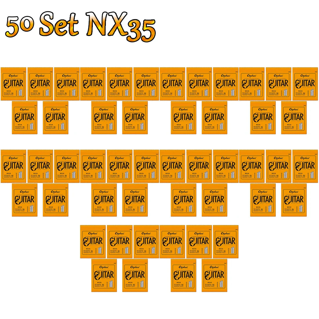 “NX SILVERBLOOD STRING PACK” – 10/50 Set Orphee NX-Series Silver-Plated Nylon Strings | For Classical Guitarists Who Shred in Silence