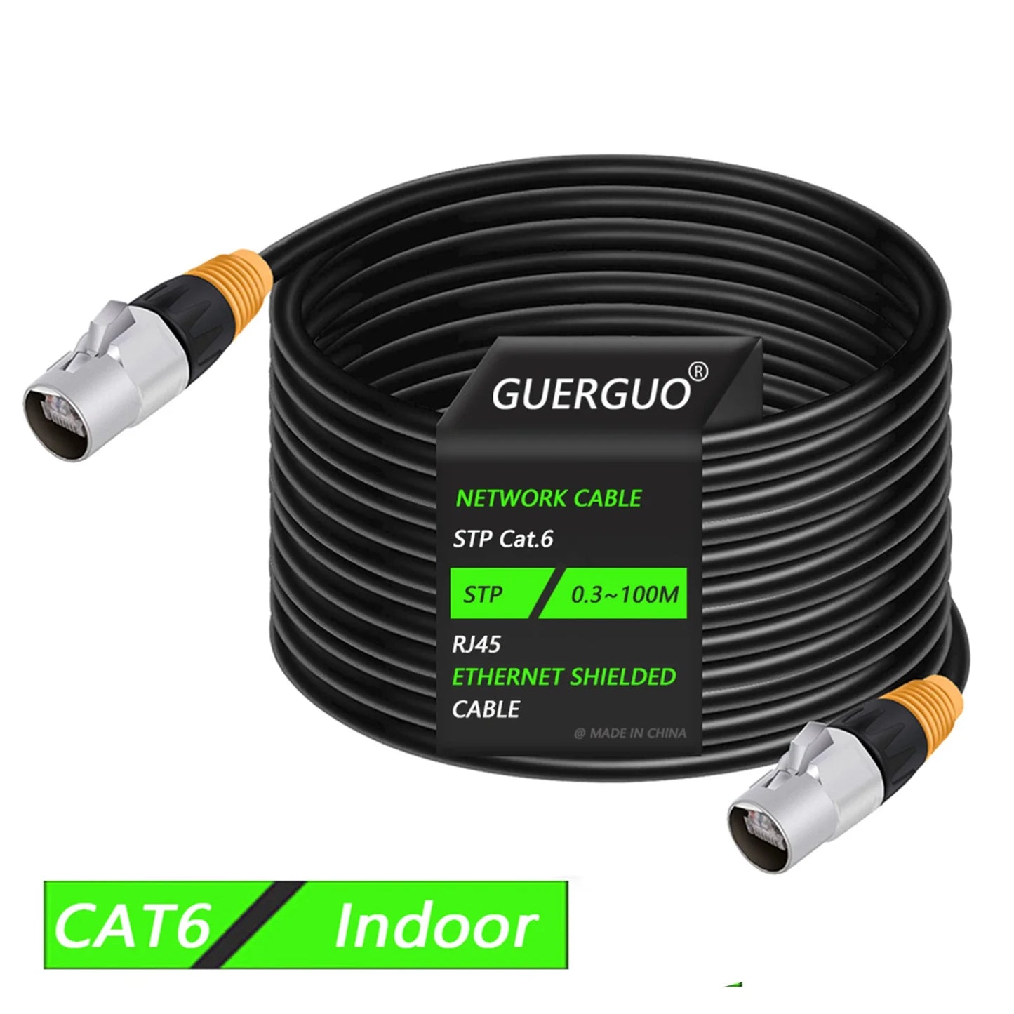 "Cable to the Grave" Ultra Shielded Cat5/Cat6 LAN Line – 0.3M-100M Stage-Ready STP/SFTP Ethernet Cable with Zinc Armor Ends