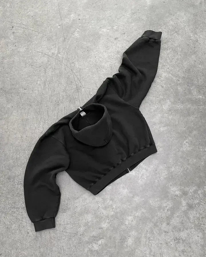 Electric Blue Anarchy Hoodie – Y2K Harajuku Letter Print Zip-Up for Men & Women, Street Royalty Edition