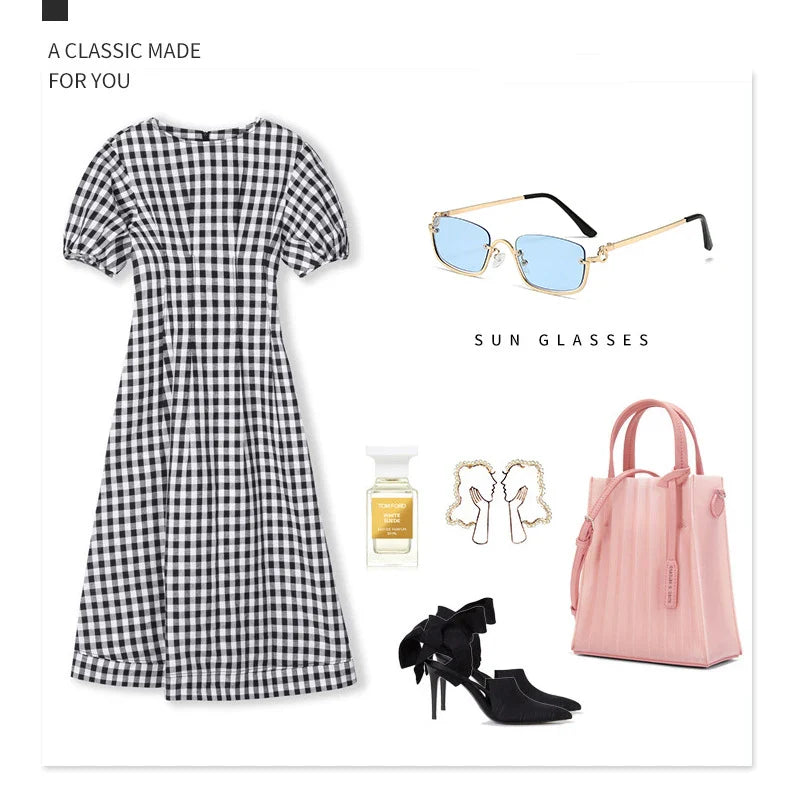 MEIHOU Half Frame Square Sunglasses for Women — Luxury Retro Metal Black Small Rectangle Shades, Semi-Rimless Rockstar Eyewear