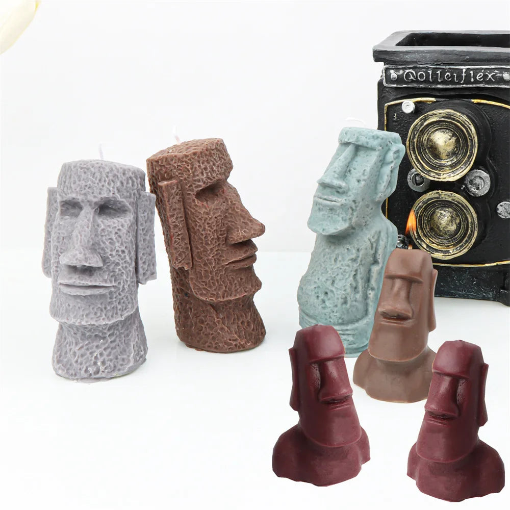 Big Nose Moai Statue Silicone Mold – Epic Easter Island Sculpture Craft, Custom Candle Making & Resin Artwork