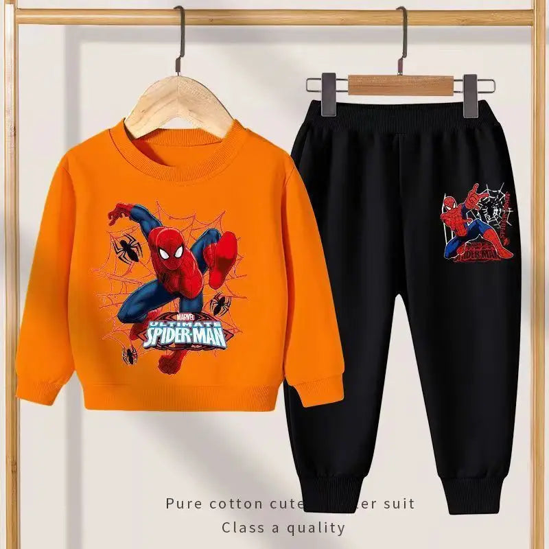 Disney Spider-Man Kids Tracksuit – 2PCS Set (Hoodie + Pants) | Boys & Girls Autumn Sportswear Outfit | Casual Cotton Pullover for 4–6Y