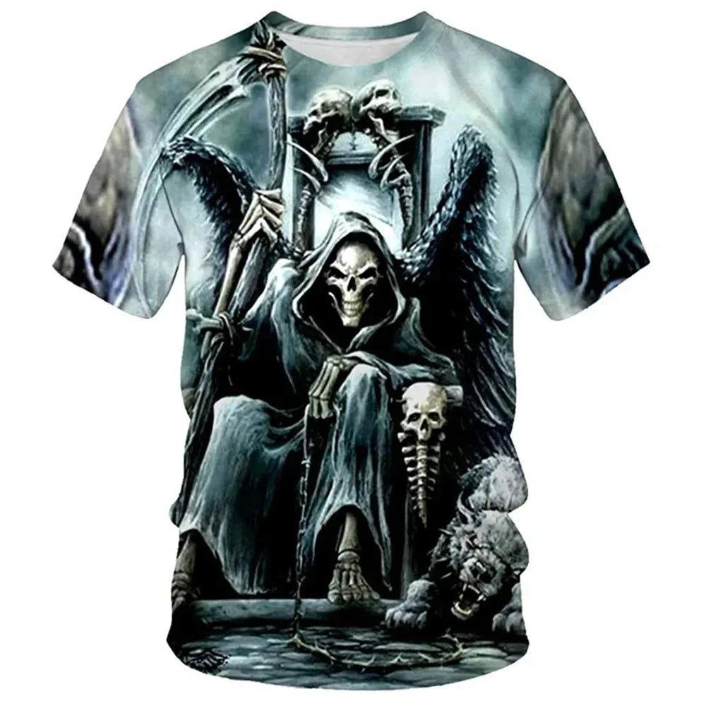 Dead Threads Vol. 1 – Skull 3D Oversized T-Shirt for Metalheads & Street Kings