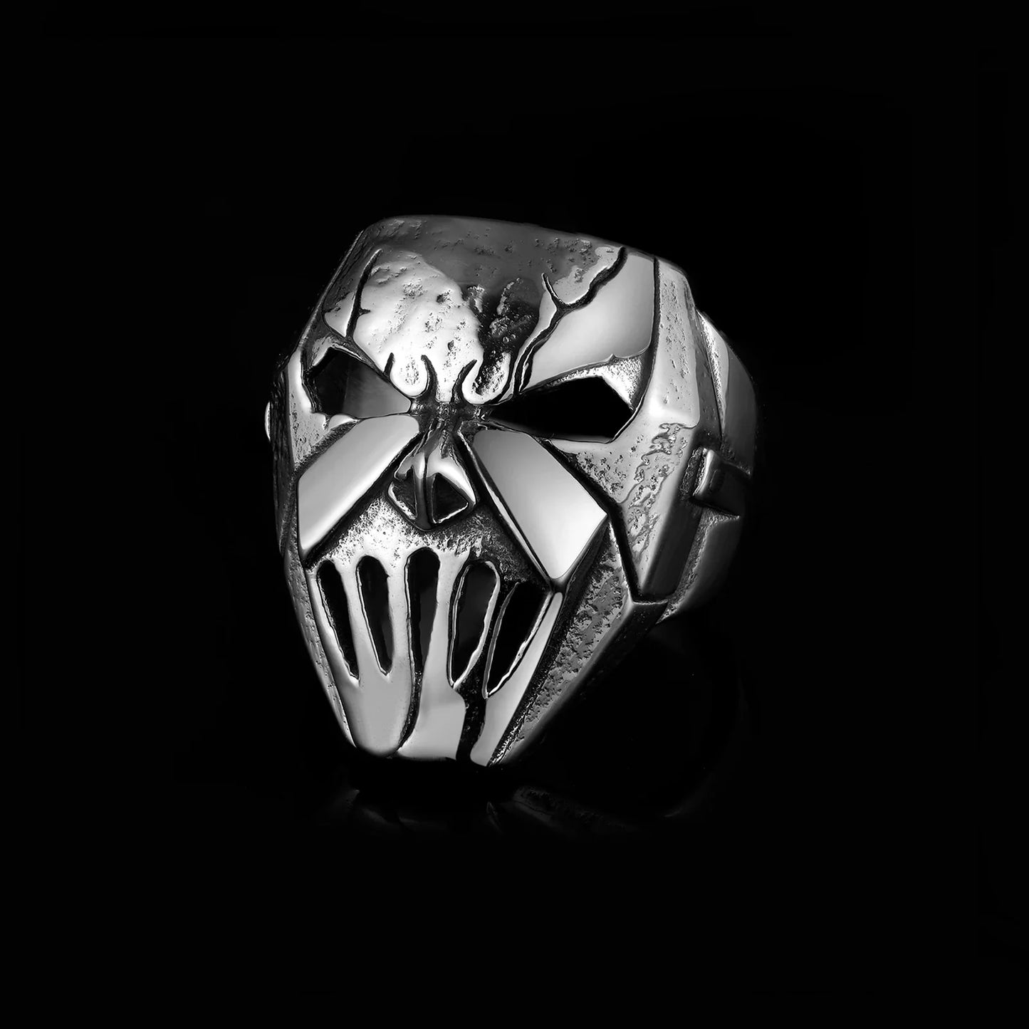 Stainless Steel Evil Skull Biker Ring – 316L Men’s Industrial-Grade Punk Rock Power Band (US Sizes, 30.5g Beast Weight)
