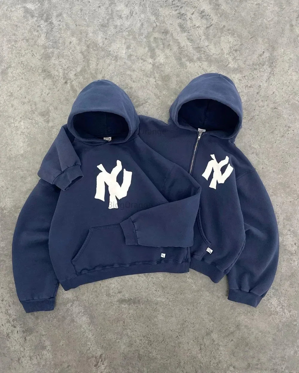 Electric Blue Anarchy Hoodie – Y2K Harajuku Letter Print Zip-Up for Men & Women, Street Royalty Edition