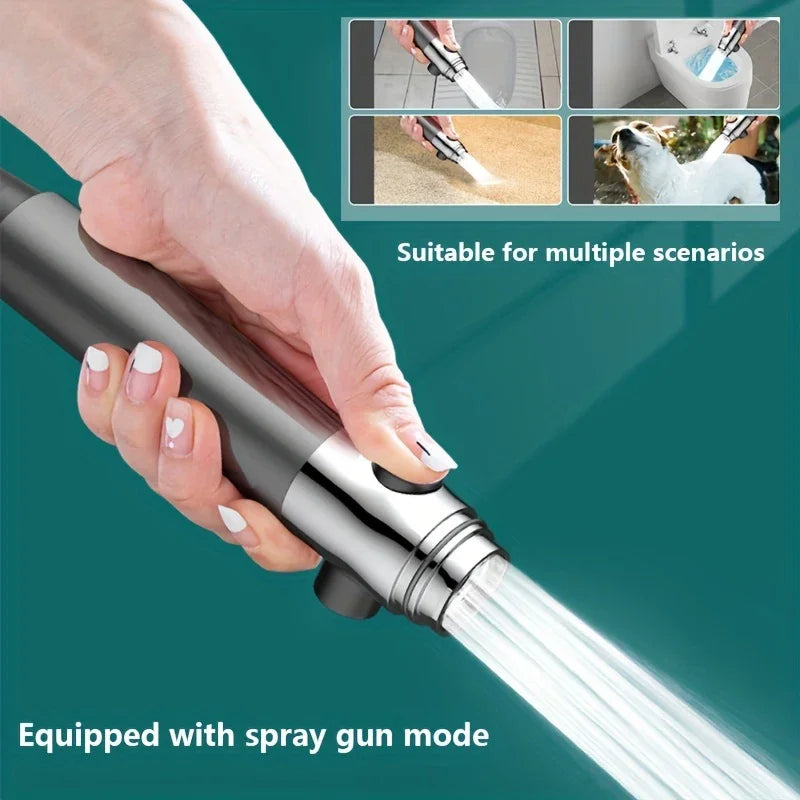 AquaForce 4‑Mode High‑Pressure Handheld Showerhead with One‑Click Stop & Built‑In Filter