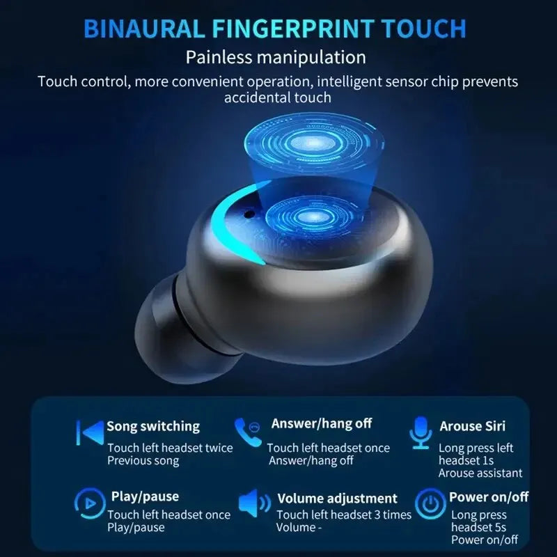 F9 PulsePods – Waterproof HiFi Bass Earbuds with LED Charge Display + Power Bank Case | Bluetooth 5.0, Touch Control, Noise-Canceling