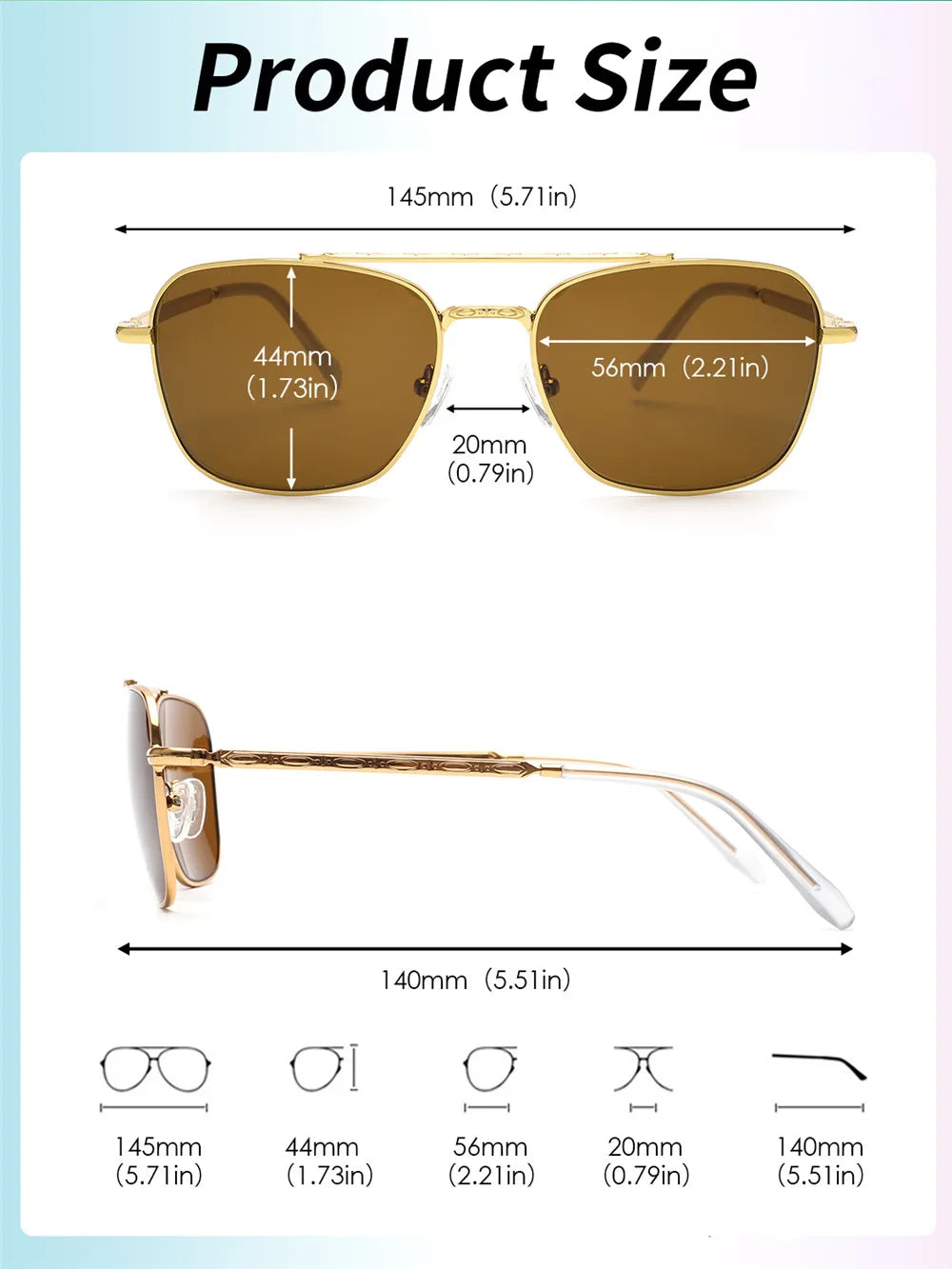 JM EdgeForce Square Sunglasses for Men & Women – Metal Frame UV400 Protection, Rock & Roll Ready