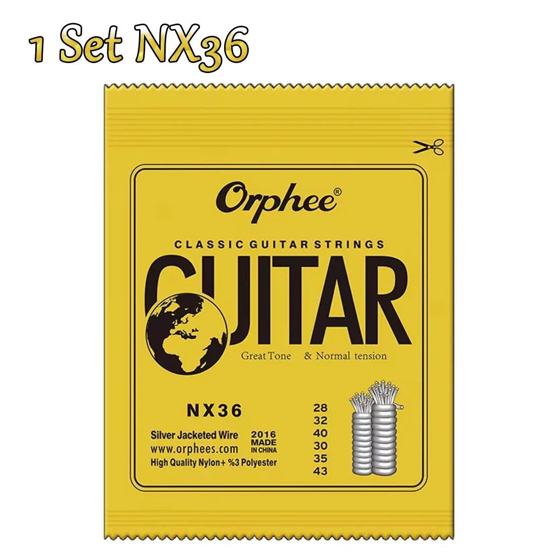 “NX SILVERBLOOD STRING PACK” – 10/50 Set Orphee NX-Series Silver-Plated Nylon Strings | For Classical Guitarists Who Shred in Silence