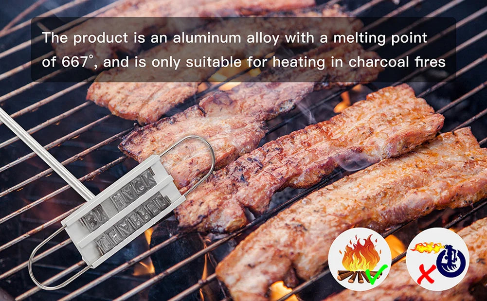 C3 Heavy-Duty BBQ Branding Iron with 55 Customizable Letters – Pro-Grade Meat Marking Tool for Steaks, Grilling, & Outdoor Events (Aluminum Alloy, Heat-Resistant, No Coating)