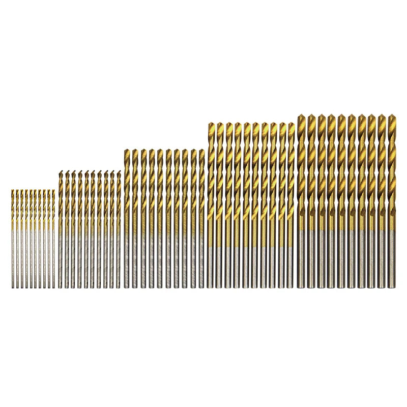 Riff Cut 50pc Titanium Micro Drill Bit Set – 1-3mm High-Speed Steel for DIY Wood & Soft Metal Precision Jobs