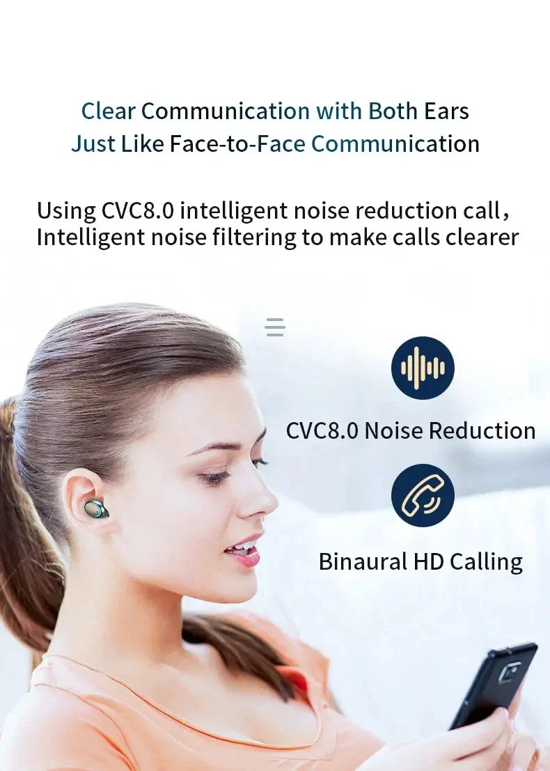 F9 PulsePods – Waterproof HiFi Bass Earbuds with LED Charge Display + Power Bank Case | Bluetooth 5.0, Touch Control, Noise-Canceling