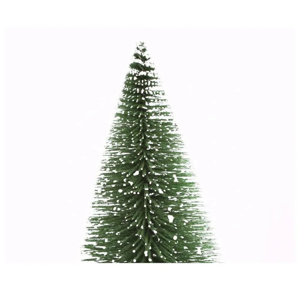 Snow-Kissed Mini Pine — Desktop Christmas Tree with Natural Wood Base (10–40 cm), Cozy Winter Decor for Home, Office & Parties