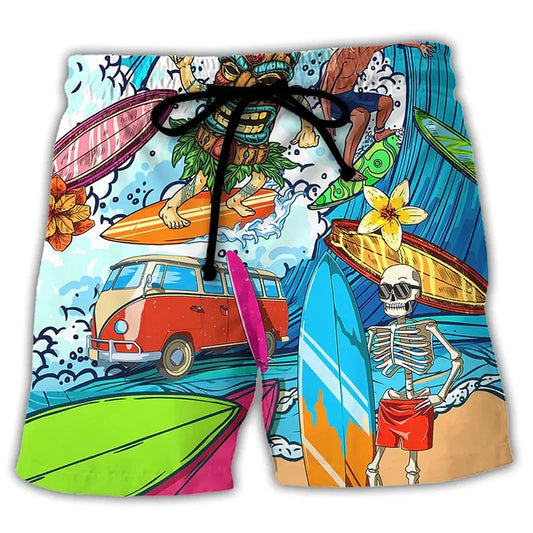 Graff Godz 3D Beach Shorts – Street Style Board Trunks for Men & Kids
