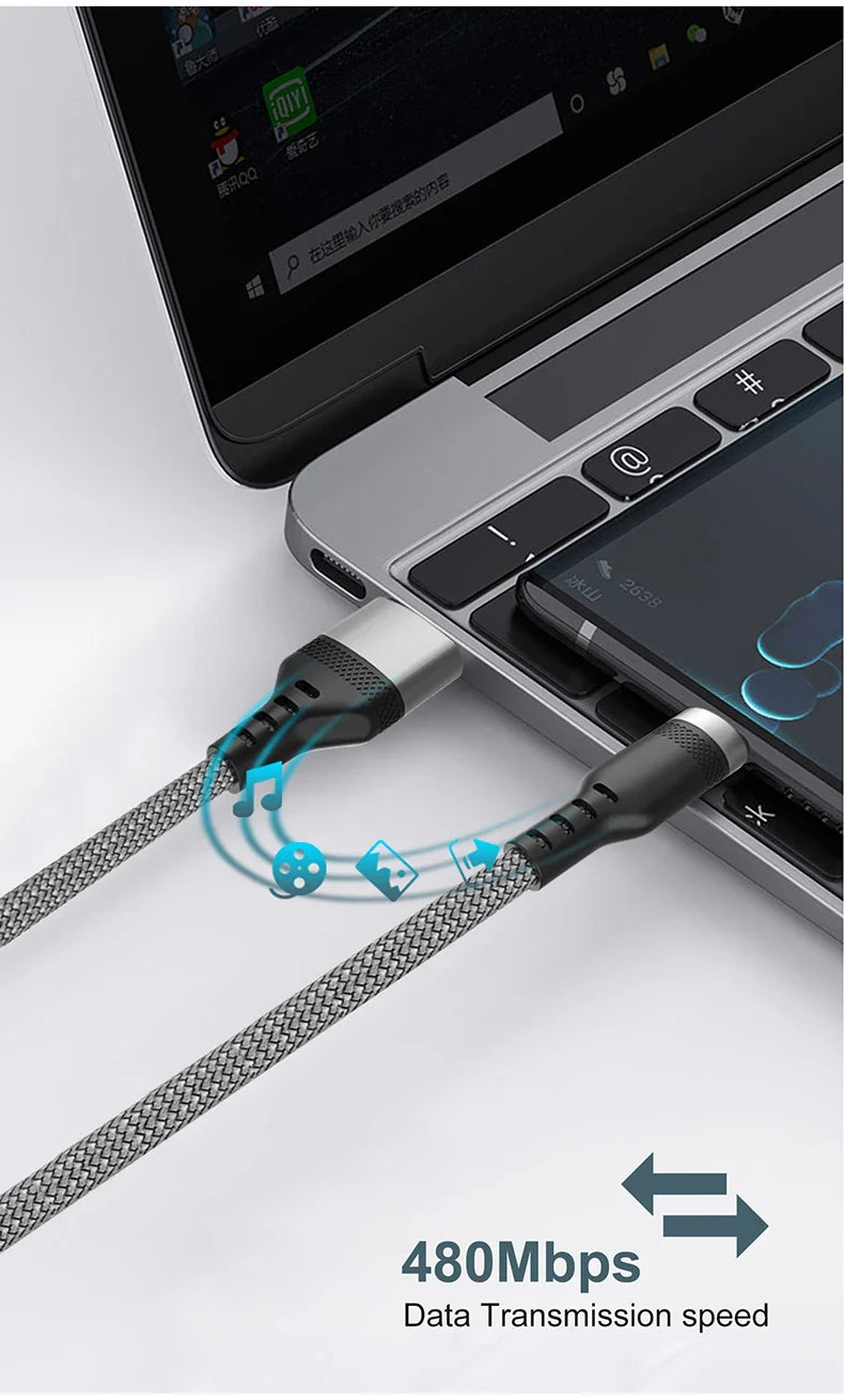 Super Fast USB-C Lightning & Micro USB Cable 3M/5M – Long Braided Charger For iPhone, Android & More ⚡🔌