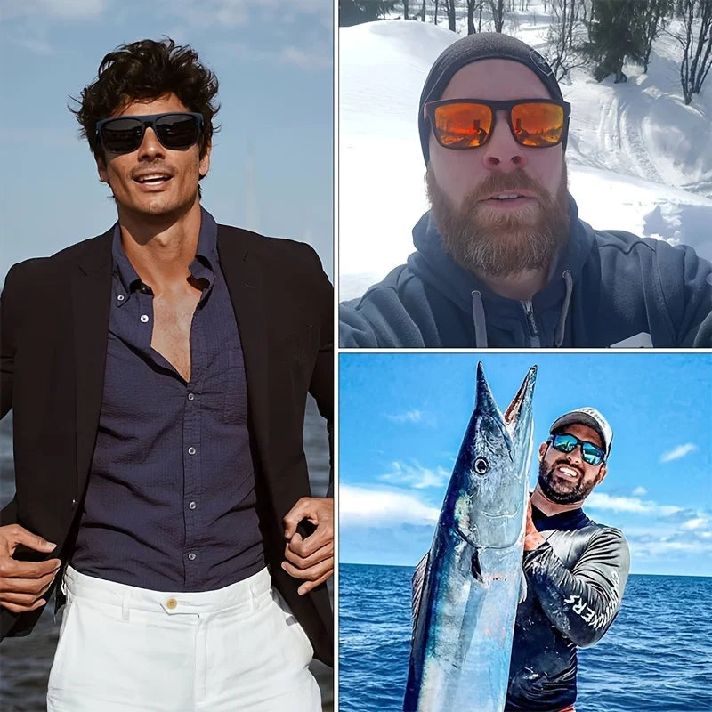 ShadowDrive 731 – Vintage Polarized Square Sunglasses for Men & Women | UV400 Mirror Lens Driving & Fishing Eyewear