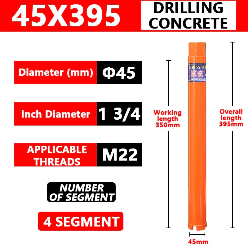 Concrete Killer 395 – Lizard Vigilante Diamond Core Drill Bit for Reinforced Concrete (25–200mm) | Aircon Wall Puncher from Hell