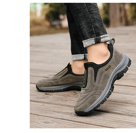 "GROUND ZERO GRIP" – Men’s Non-Slip Loafers for Urban Survival & Street Mayhem | Outdoor Tactical Comfort Shoes