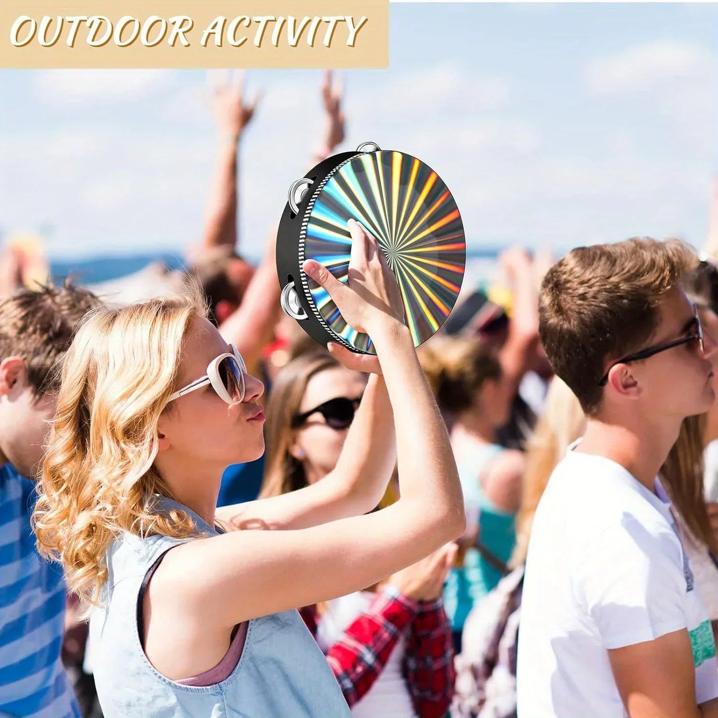 Shattertone Riot Tambourine – Reflective Double-Row Percussion Weapon for Stage Freakouts & Rhythm Rebels