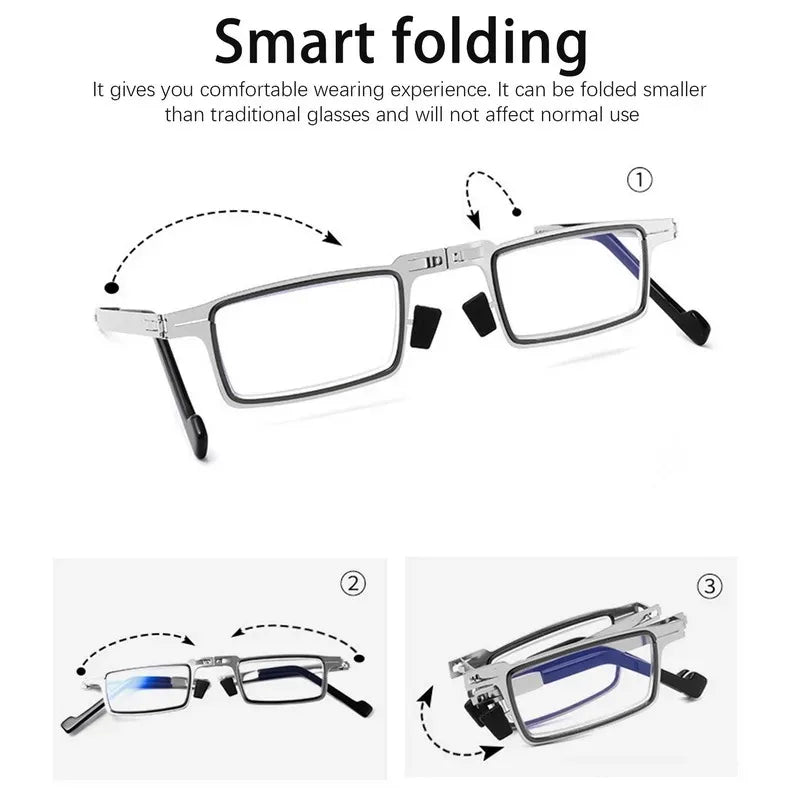 MOONBIFFY Fold & Focus – Portable Smart Folding Blue Light Reading Glasses for Men & Women 👓✨
