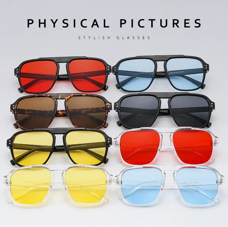 RiotVision Red Rivet Shades – Oversized Square Sunglasses for Rockstars and Outlaws