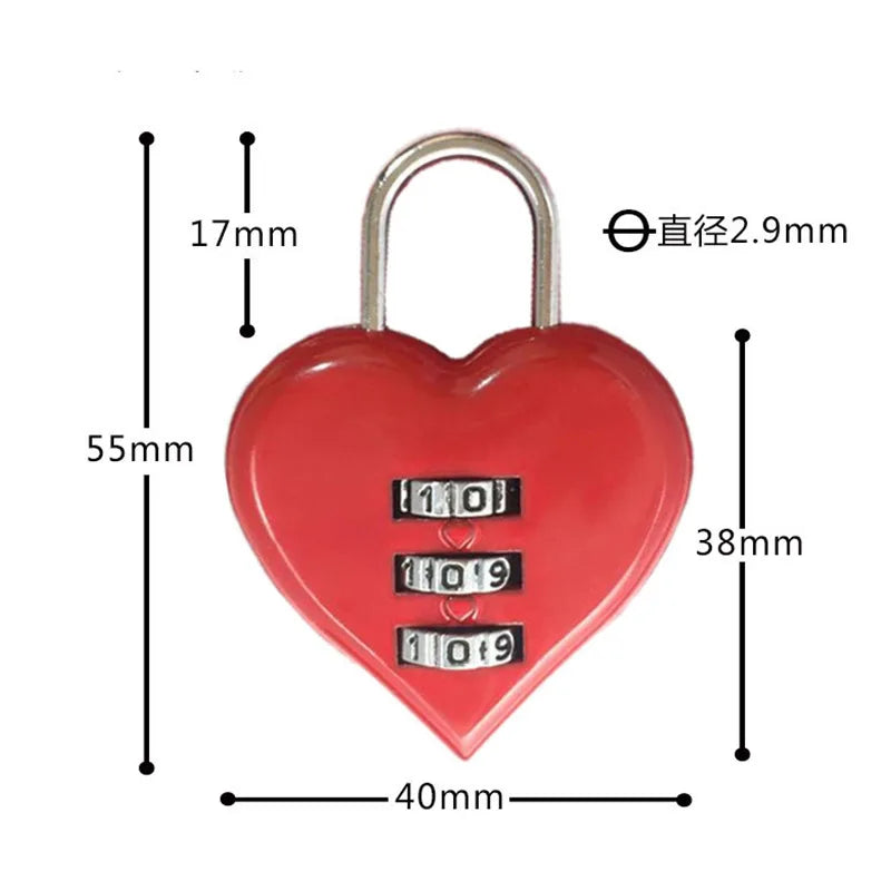 Heartbreaker Lockdown Love Padlock – 3-Digit Zinc Alloy Heart Lock for Weddings, Gifts & Mischief-Ready Bags