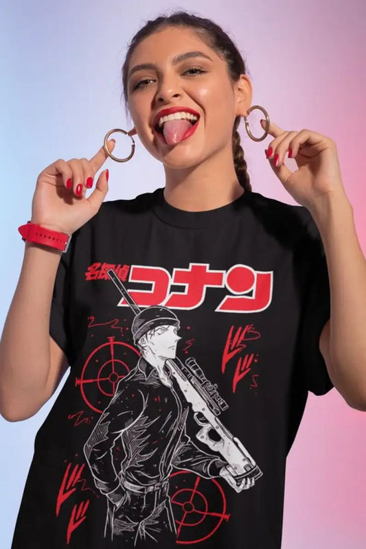 Deadly Clues & Vintage Threads – 90s Detective Conan Anime T-Shirt for Sleuths, Otakus & Time Travelers