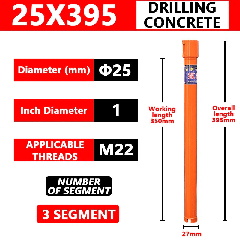 Concrete Killer 395 – Lizard Vigilante Diamond Core Drill Bit for Reinforced Concrete (25–200mm) | Aircon Wall Puncher from Hell