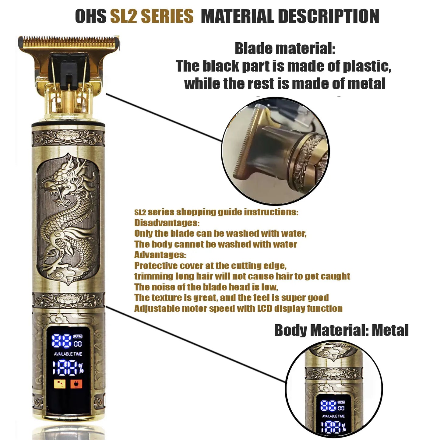 TrimMaster S1 Titanium Precision Hair Clipper – Rechargeable Beard & Body Grooming Shaver, Zero-Gap 0mm Ultra-Close Cut for Men