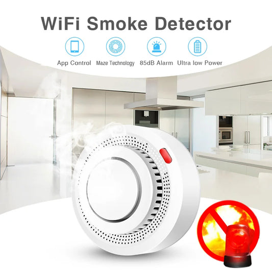 WiFi Smoke Detector — Dual-Mode Smart DYGSM Tuya Fire Alarm with 85dB Siren, Real-Time Alerts & Military-Grade Reliability