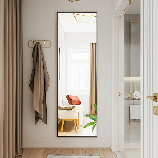 JHK GlamFrame 64"x21" Full-Length Mirror // Lean It, Hang It, Love It – Aluminum Chic for Any Room Vibe