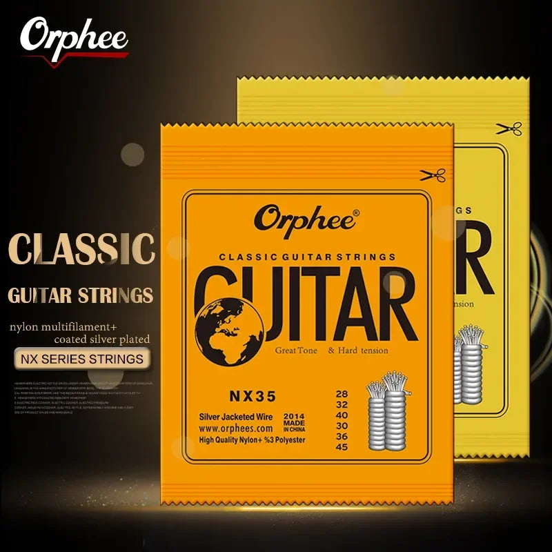“NX SILVERBLOOD STRING PACK” – 10/50 Set Orphee NX-Series Silver-Plated Nylon Strings | For Classical Guitarists Who Shred in Silence