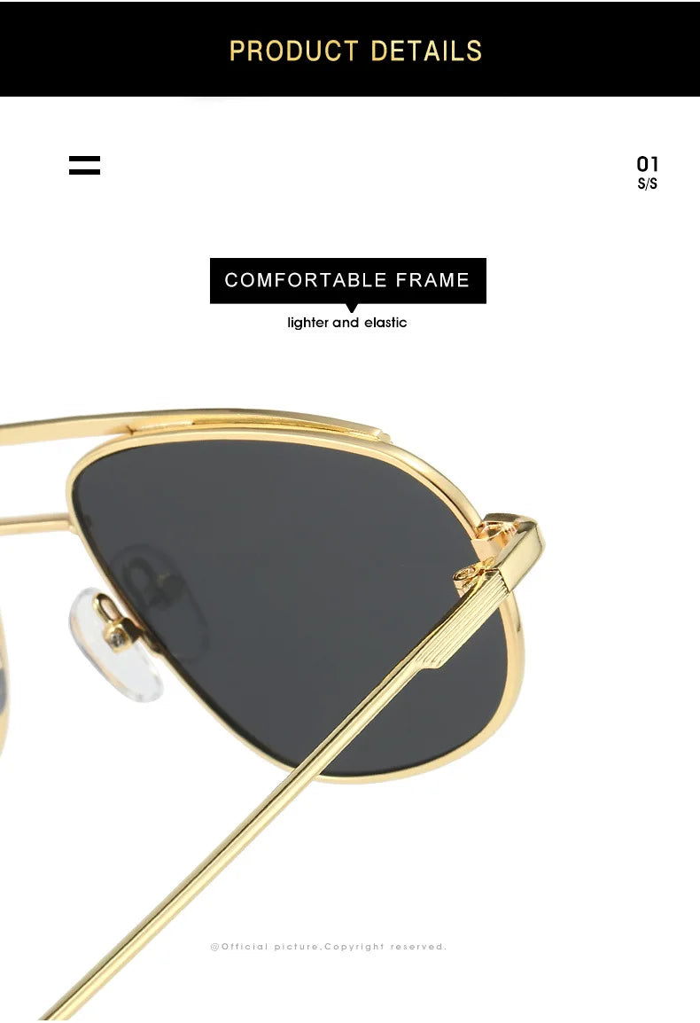 ThrasherVision Metal Punk Half-Frame Pilot Shades – UV400 Gradient Eyewear for Rebels & Rockstars