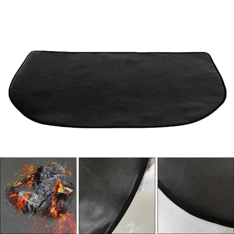 Double-Layer Fireproof Fireplace Mat – Heat-Resistant Fiberglass Floor Protector for Wood Floors & Hearth Safety