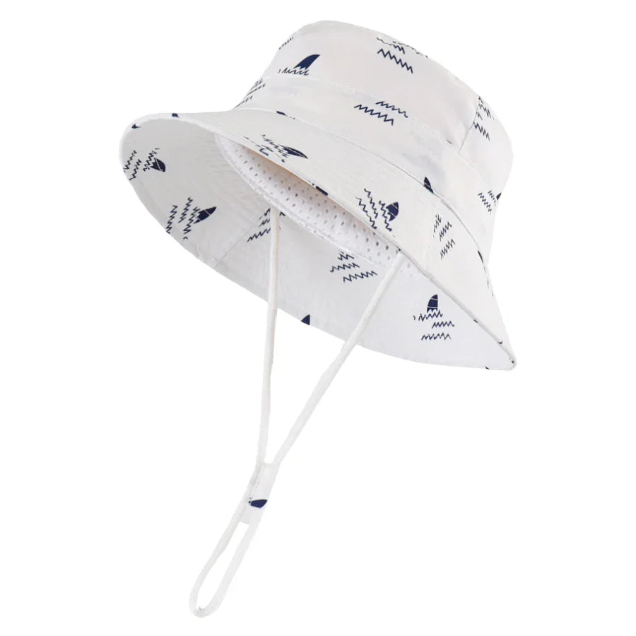 Shark Splash Baby Sun Hat – playful bucket cap with summer-proof UV defense