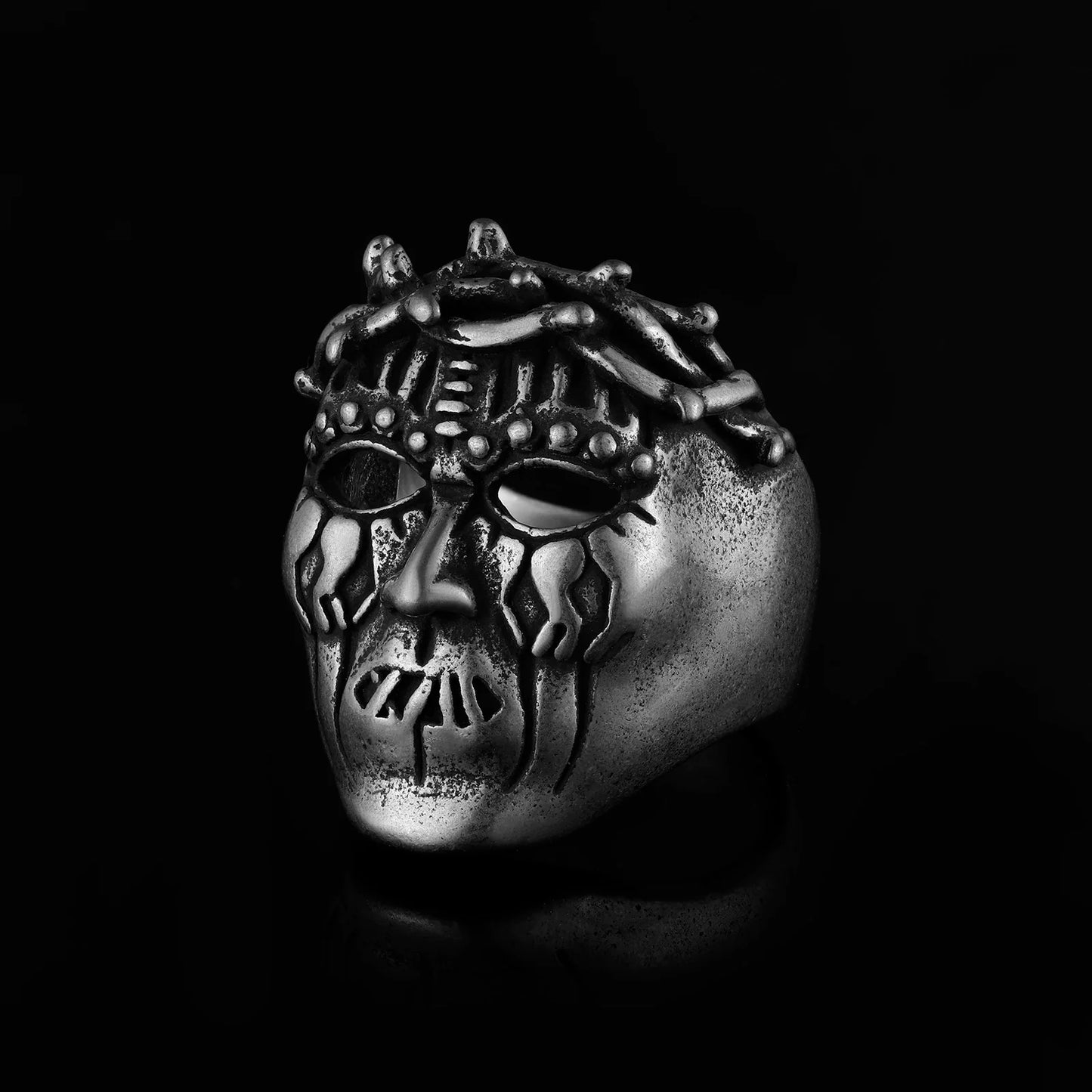 Stainless Steel Evil Skull Biker Ring – 316L Men’s Industrial-Grade Punk Rock Power Band (US Sizes, 30.5g Beast Weight)